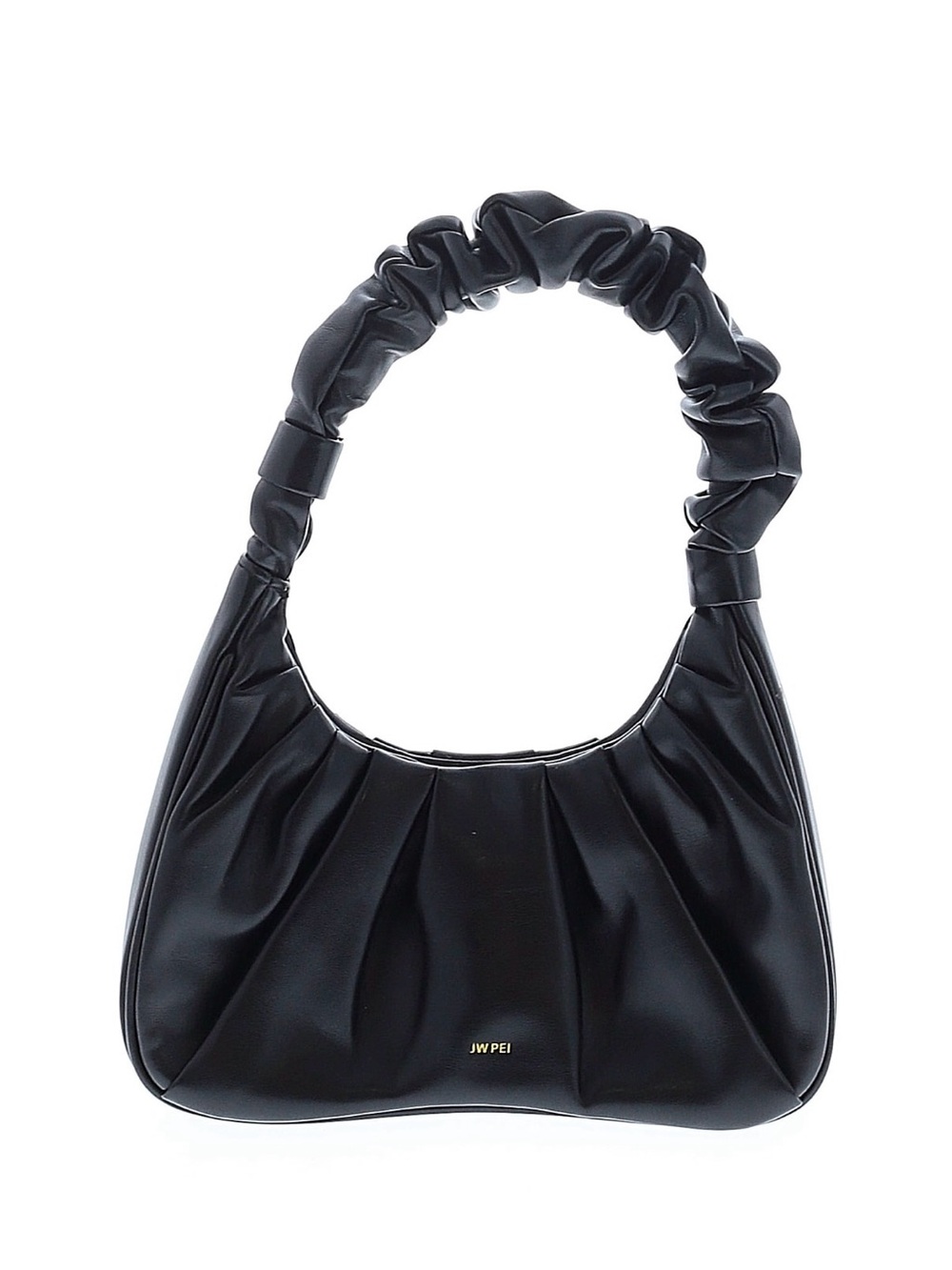 JW PEI Black Ruched-Top Shoulder Bag